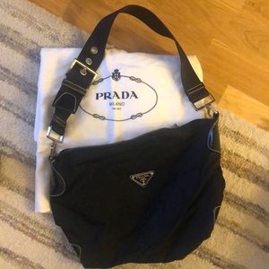 Prada vintage nylon with leather trim